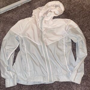 Women's Nike White and Gray Windbreaker Jacket